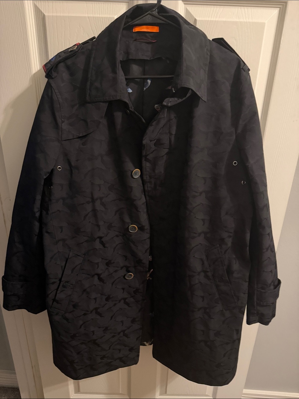 Men’s Black Print Rain Jacket w/ removable vest
